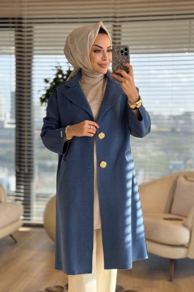 4147 Diana Kaşmir Kap İndigo