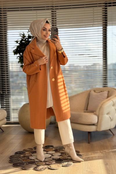 4147 Diana Kaşmir Kap Turuncu