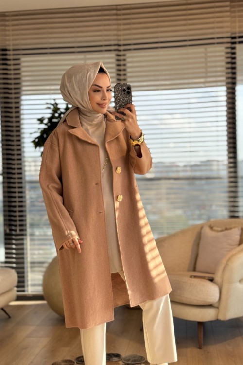 4147 Diana Kaşmir Kap Latte
