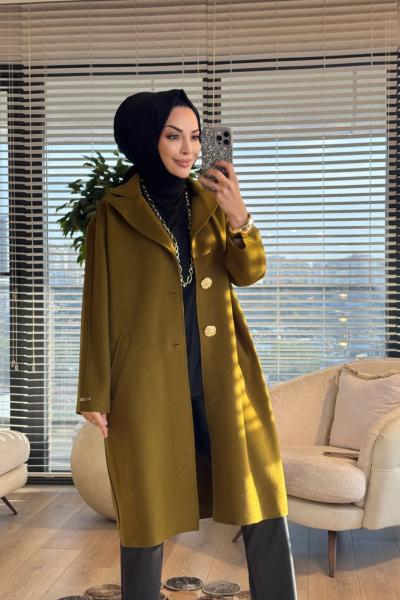 4147 Diana Kaşmir Kap Yağ Yeşili