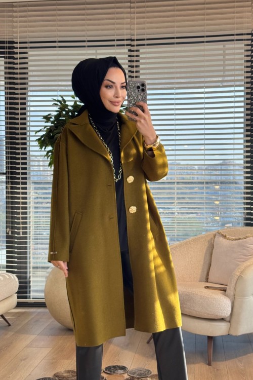 4147 Diana Kaşmir Kap Yağ Yeşili