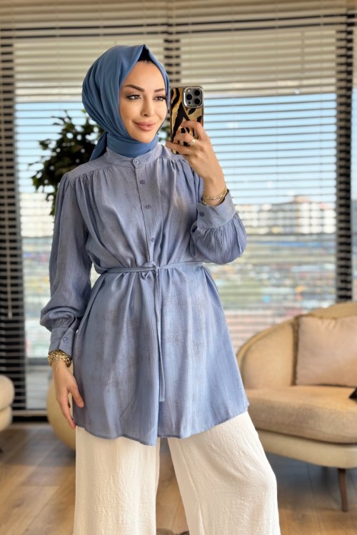 4157 Nare Gömlek İndigo
