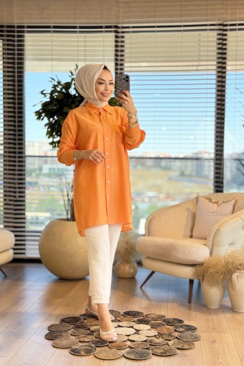 4159 Cemre Gömlek Turuncu