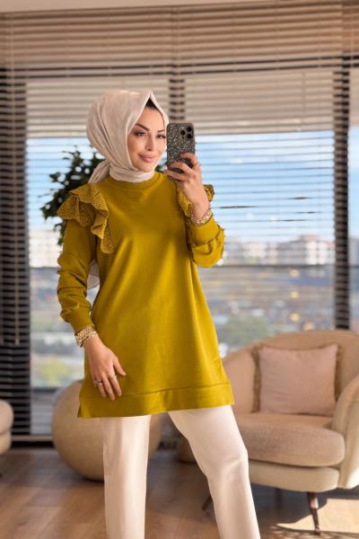 4164 Aliss Sweat Yağ Yeşili