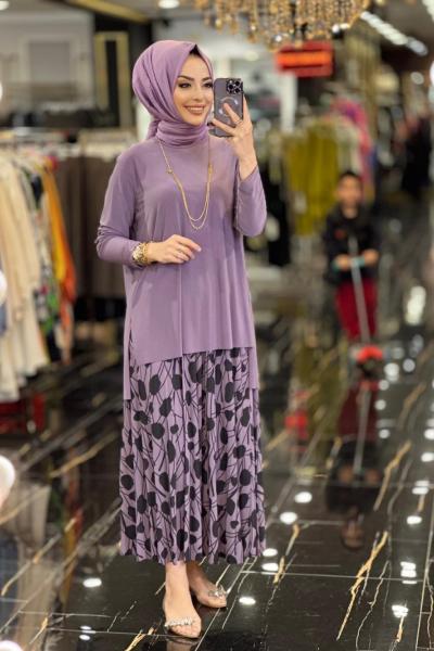 4181 Mix Etekli Sandy Takım Lila