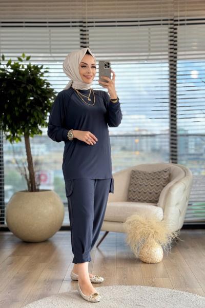 4196 Arabiyeli Şalvar Takım Antrasit