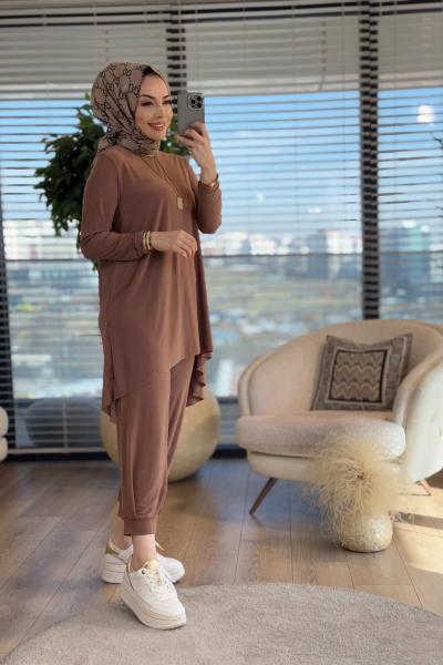 4197 Tokyo Şalvar Takım Latte