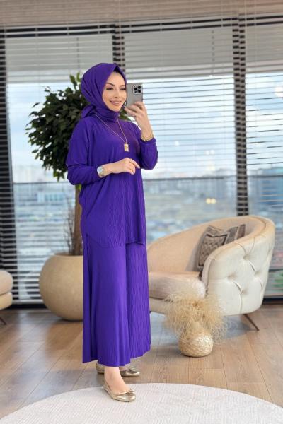 4202 Kraşlı Lotus Takım Mor