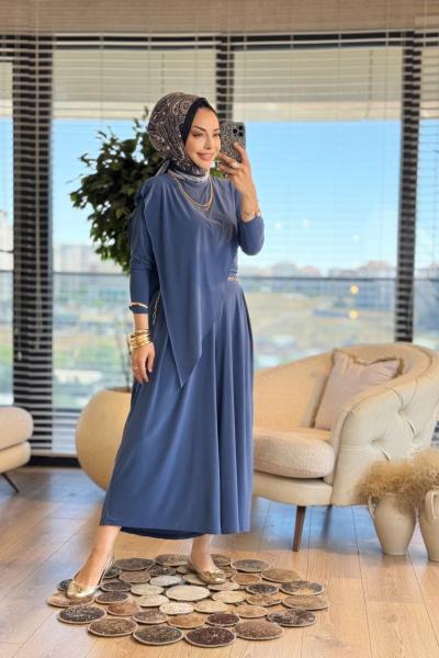 4214 İrem Asimetrik Takım İndigo