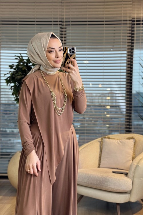 4214 İrem Asimetrik Takım Latte