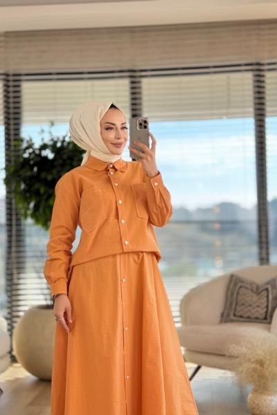 4267 Önü İki Cepli Takım Oranj