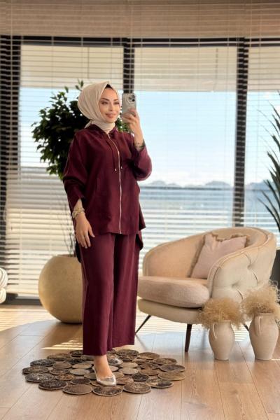4367 Lyocell Takım Bordo