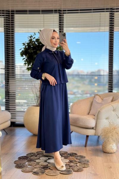4395 Kol Ve Arka Çıtçıtlı Takım Lacivert