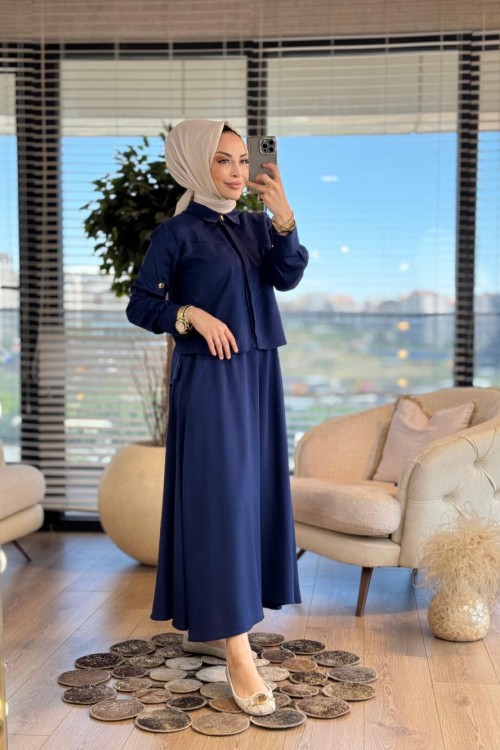 4395 Kol Ve Arka Çıtçıtlı Takım Lacivert
