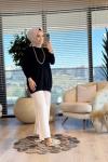 44016 Manşeti Çıtçıtlı Triko Tunik Siyah