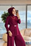 4422 Önü C Tokalı Modal Takım Bordo