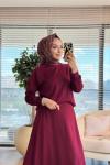 4425 Yarasa Kol Etekli Oysho Takım Bordo