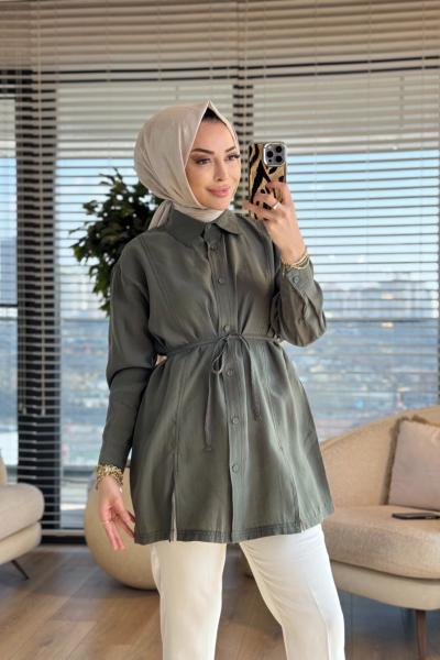 4451 Önü Spor Dikişli Gömlek Haki