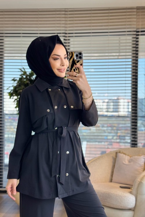 4479 Roba Parça Çıtçıtlı Takım Siyah