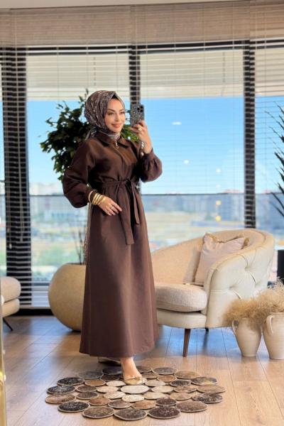 4565 Bahar Elbise Kahve