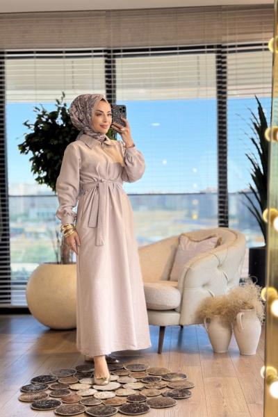 4565 Bahar Elbise Bej