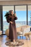 4565 Bahar Elbise Kahve