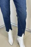 4678 Paçası Taş Ve Yırtmaçlı Kot Pantolon Lacivert