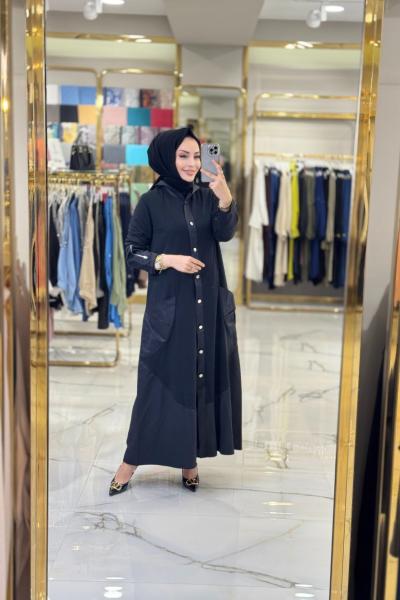 488 Cep Ve Pat Garni Detaylı Kap Siyah