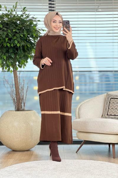 5014 Triko Etekli Takım Kahve