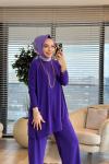 5015 Yanları Cepli Sandy Takım Mor