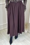 5036 Tencel Beli Lastikli Cepli Etek Bordo