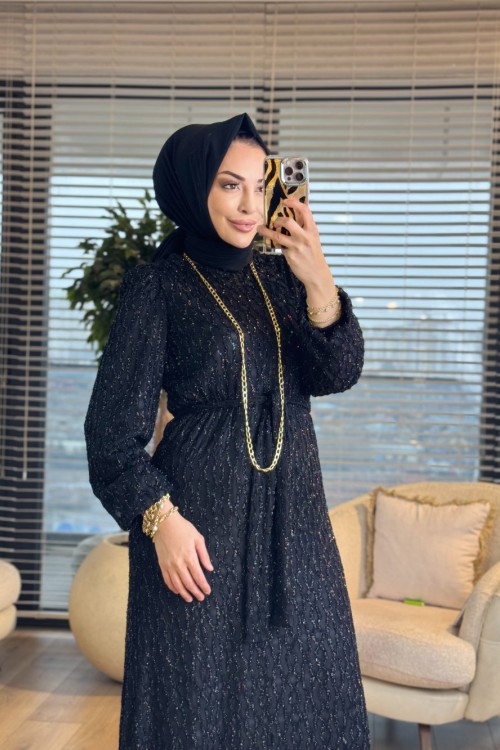 5062 Lokma Elbise Siyah