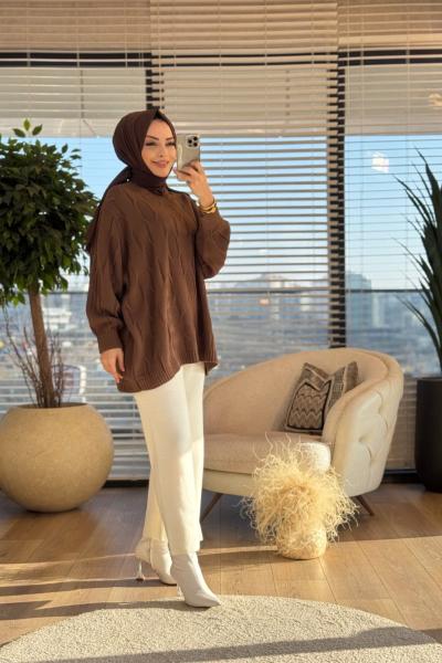 50743 City Triko Tunik Kahve