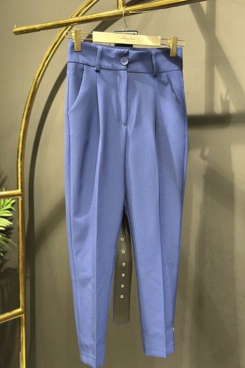 5321 Kaplama Kemerli Pantolon Lacivert