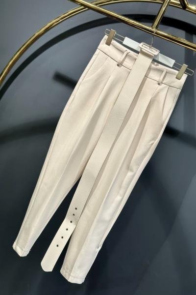 5321 Kaplama Kemerli Pantolon Taş