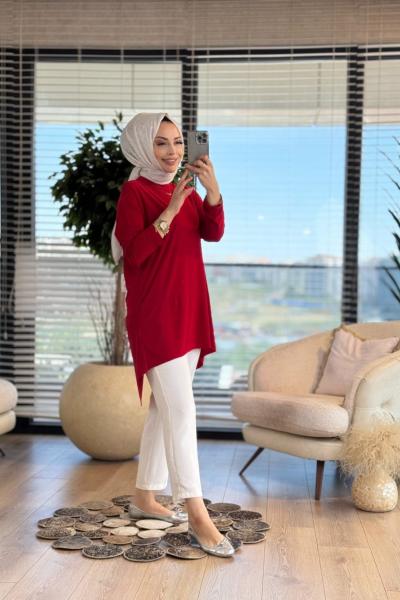 539 Makas Tunik Kırmızı