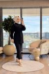 5413 Tencel Önden Düğmeli Takım Siyah