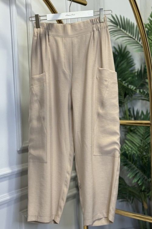 5587 Kanguru Cepli Kanvas Pantolon Camel
