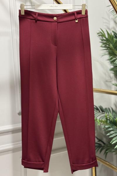 5601 Newyork Duble Paça Pantolon Bordo