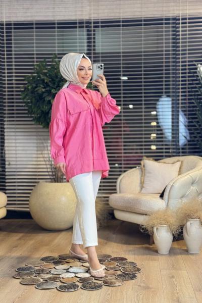 5779 Cep Kapaklı Gömlek Fuşya