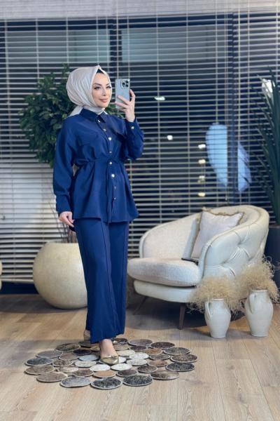 5782 Cep Kapağı Detaylı Takım Lacivert