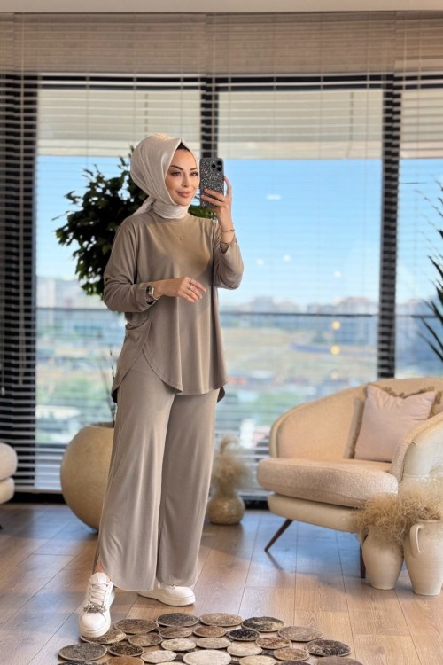 5825 Yanları Yırtmaç Detaylı Takım Haki