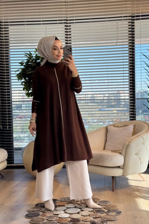 5865 Sırma Triko Panço Kahve