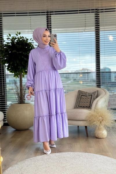 6017 Zi Elbise Lila