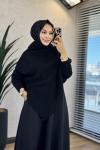 6107 Verev Kesim Triko Tunik Siyah