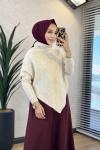 6107 Verev Kesim Triko Tunik Bej