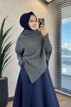 6107 Verev Kesim Triko Tunik Antrasit