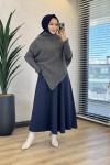 6107 Verev Kesim Triko Tunik Antrasit