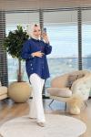 6108 Düğme Detaylı Gömlek Lacivert