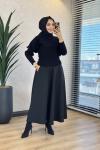 6133 Balıkçı Yaka Triko Tunik Siyah